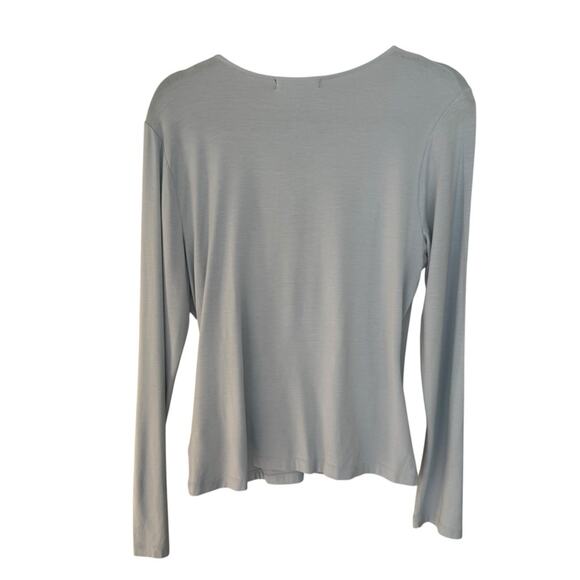 Lauren Ralph Lauren Light Blue Faux Wrap Women's Blouse Size Large - Picture 2 of 4